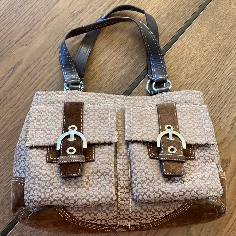 Coach Soho Double Pocket Tote - Brown Mini Logo